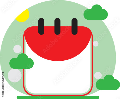Vector calendar with beautiful cloud and grass background