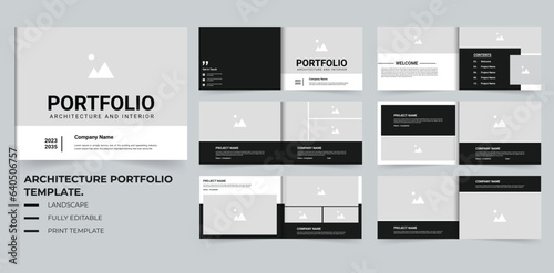 Architectural portfolio layout design or landscape portfolio print template