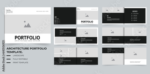 Architecture portfolio template design or Architectural portfolio layout design