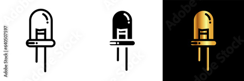 LED Icon, an icon representing an LED (Light Emitting Diode), symbolizing energy-efficient lighting, illumination, and technological advancements in the field of lighting solutions.