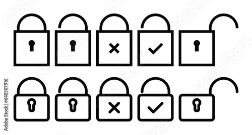 lock, padlock icon set. simple design security concept. vector for apps and web.