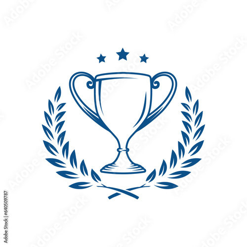 Trophy logo design template. Champions trophy logo icon. Vector and illustration.