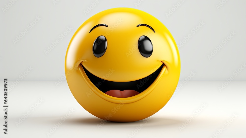 Fototapeta premium Happy yellow smiley character. Made with Generative AI.