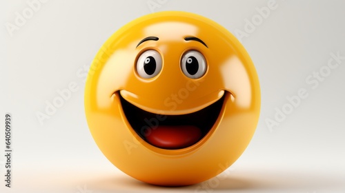 Happy yellow smiley character. Made with Generative AI.