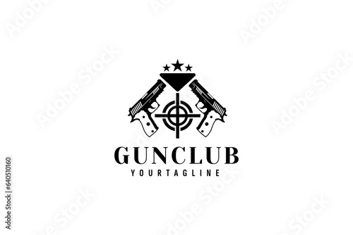 Shooting club logo vector icon illustration