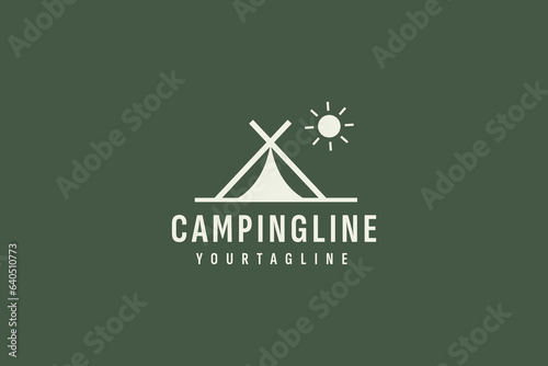 Camping logo vector icon illustration