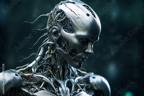 AI  artificial intelligence  robotics  robot  cyborg and technology. Generated AI