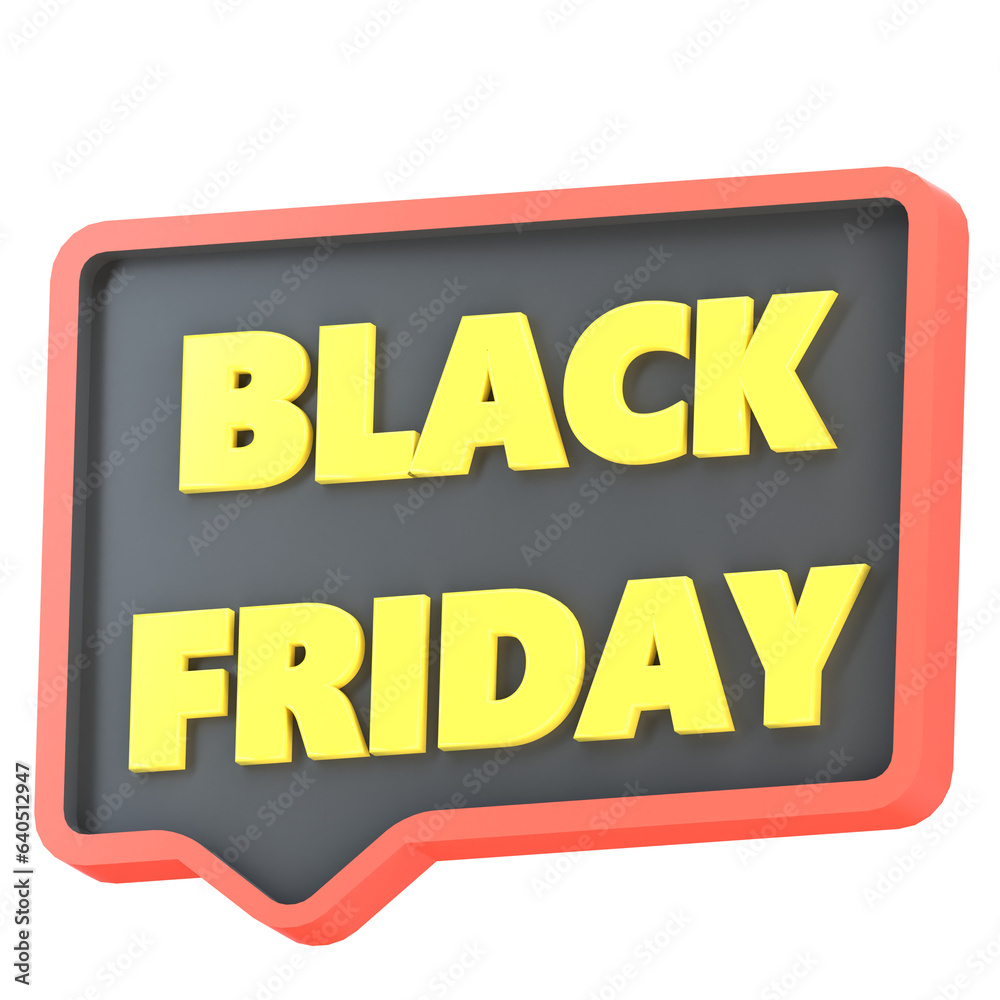 Black Friday Super Sale Rendered 3D Icon