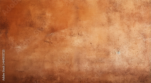 Terra cotta colored Venetian plaster texture applied on a wall photo