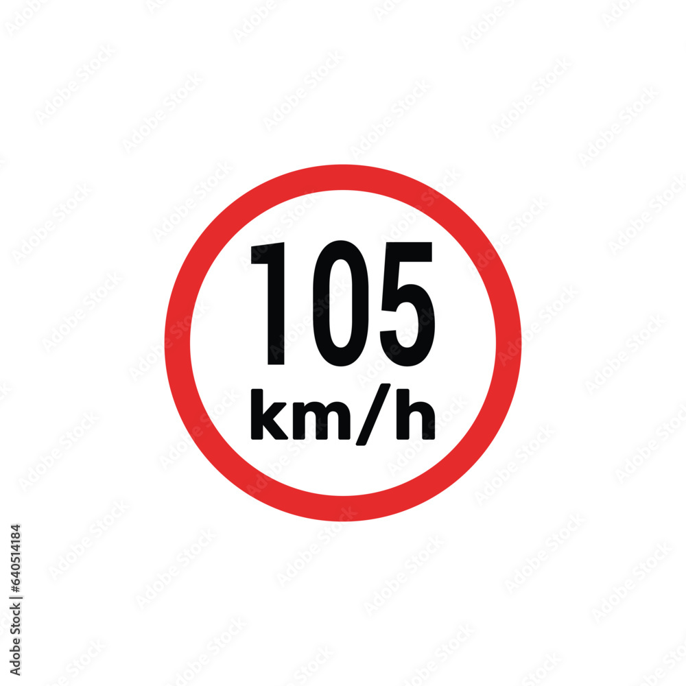 Speed limit sign 105 km h icon vector illustration Speed limit sign 105 km h icon vector illustration