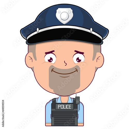 policeman doubt face cartoon cute