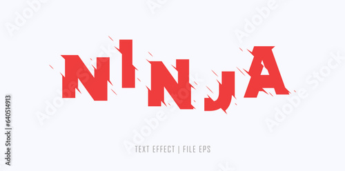 text effect vector - ninja text, handwriting style and text