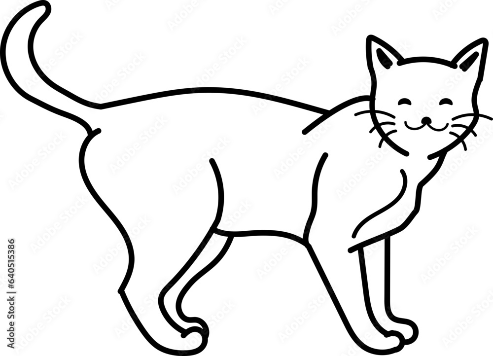 cute cat line art design