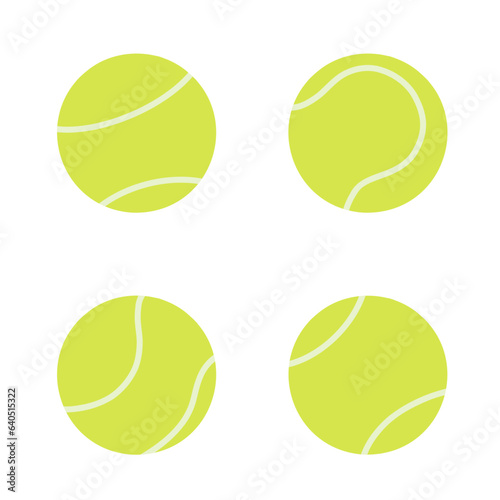 Tennis ball isolated on white. Vector flat sport illustrations set © Elena