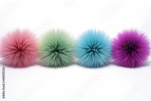 premium podium blue clip green fluff set fur violet pompon 3d ball balls art white 3d isolated pink illustration hairy soft render colorful background © akkash jpg