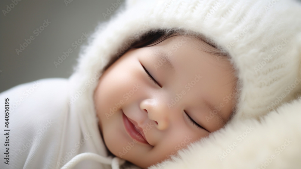 Sleeping asian baby on white background Sleeping asian baby on white background