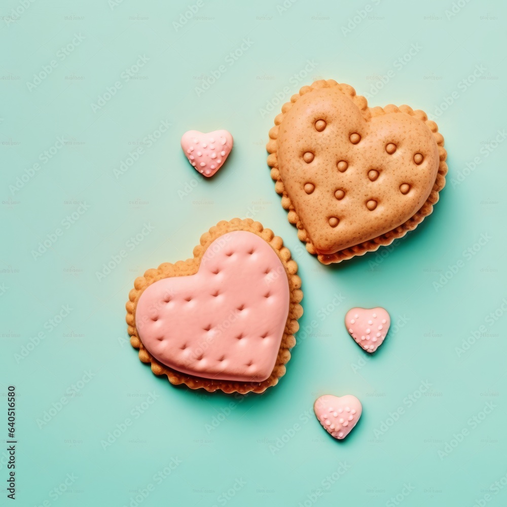 large heart-shaped cookie with a light pink background, details with pink sugar icing inside the cookie and crispy edge large heart-shaped cookie with a light pink background, details with pink sugar icing inside the cookie and crispy edge