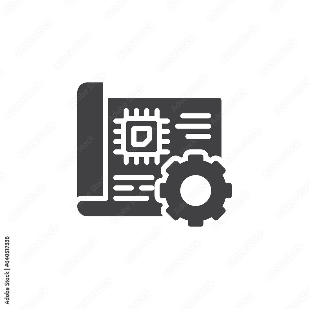 Engineering drawing vector icon Engineering drawing vector icon