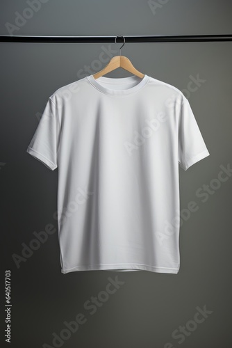 white t-shirt mockup template on gray background
