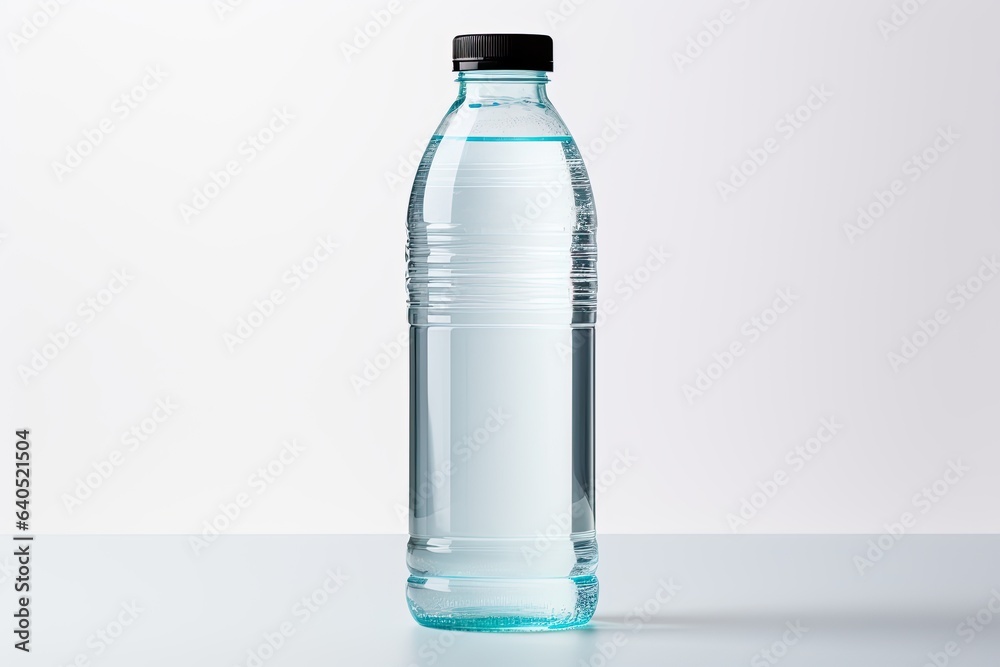 Water in plastic bottle on isolated white background