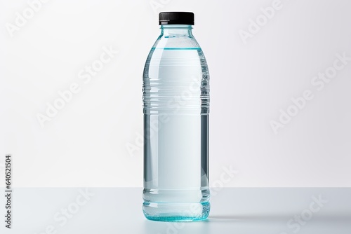 Water in plastic bottle on isolated white background