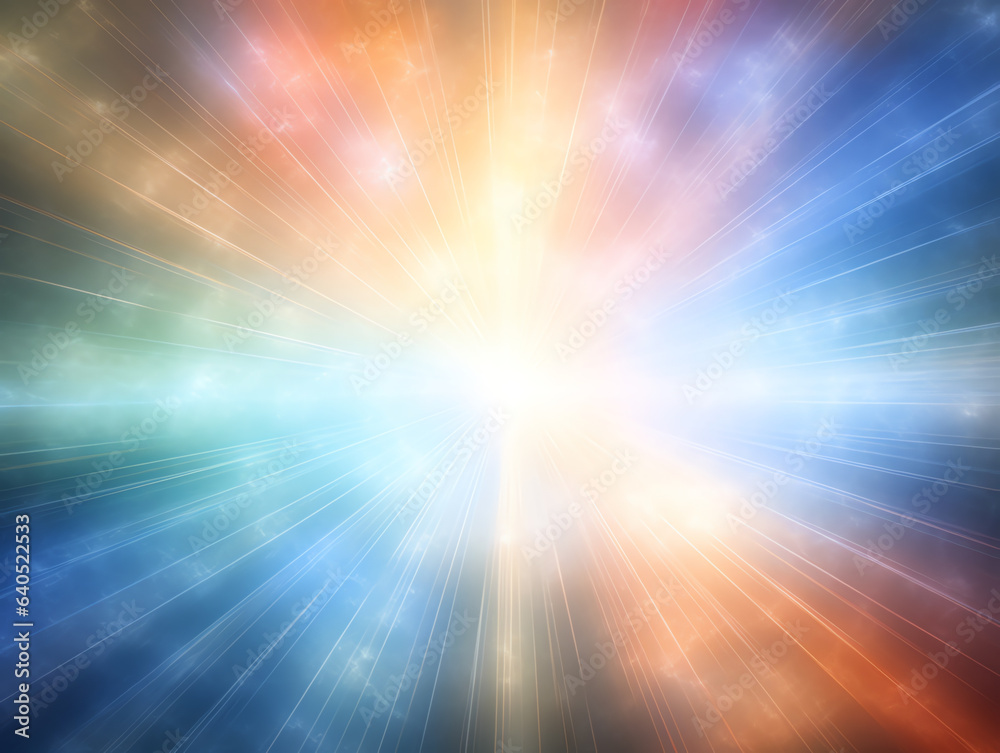 Abstract prismatic colorful overlay bright light background, futuristic and dreamy