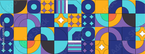 Seamless Pattern of Pop and Colorful Abstract Geometric Shape. Tile Decor Wallpaper