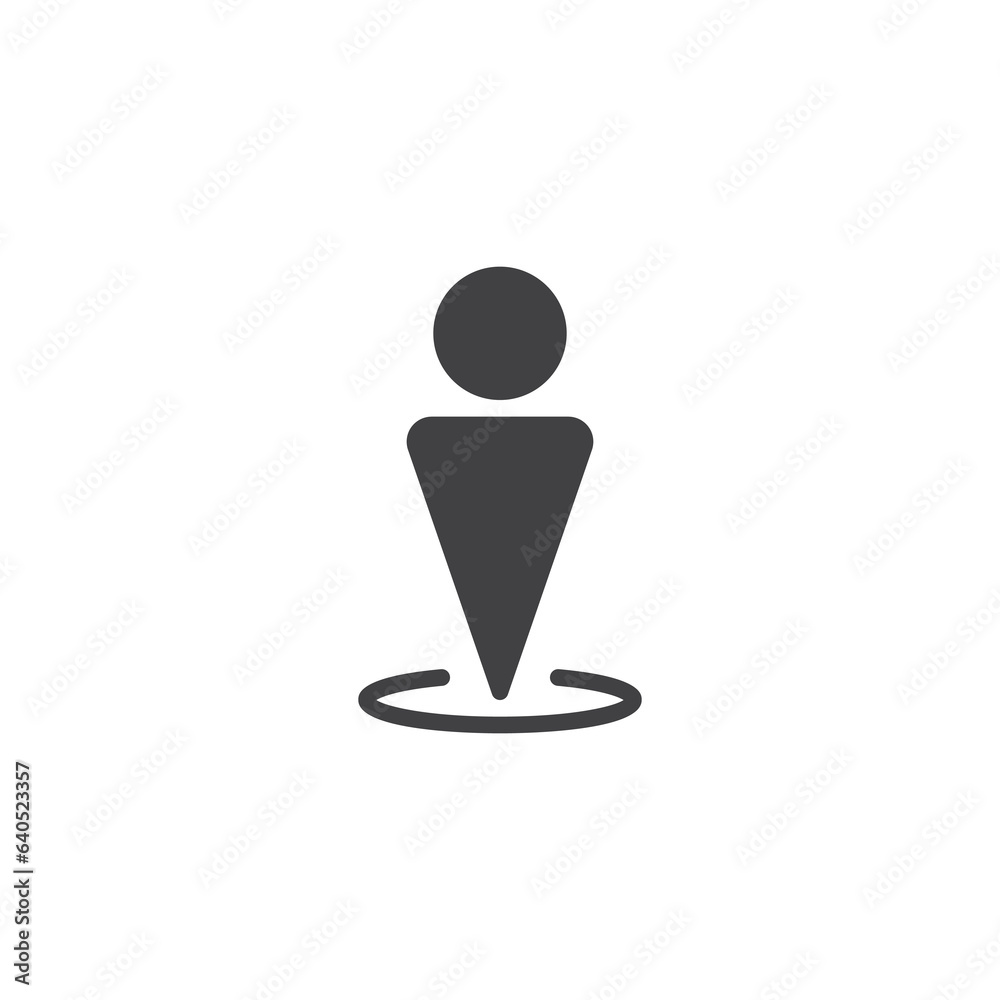 Street view, location pin vector icon Street view, location pin vector icon