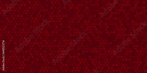 Red beehive background. Honeycomb, bees hive cells pattern. Bee honey shapes. Vector geometric seamless texture symbol. Hexagon, hexagonal raster, mosaic cell sign or icon. Gradation color.