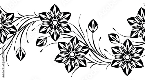 Abstract seamless vector floral vine design