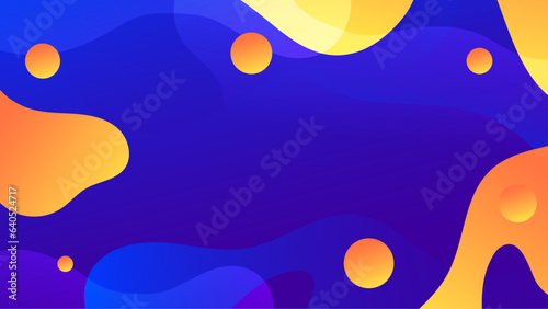 Fluid gradient background vector. Cute and minimal style posters with Blue orange, vibrant organic shapes and liquid color. Modern wallpaper design for social media, idol poster, banner, flyer.