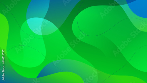 Gradient background with green morphing shapes. Morphing colorful blobs. Vector 3d illustration. Abstract 3d background. Liquid colors. Decoration for banner or sign design