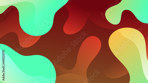 Gradient background with colorful morphing shapes. Morphing colorful blobs. Vector 3d illustration. Abstract 3d background. Liquid colors. Decoration for banner or sign design