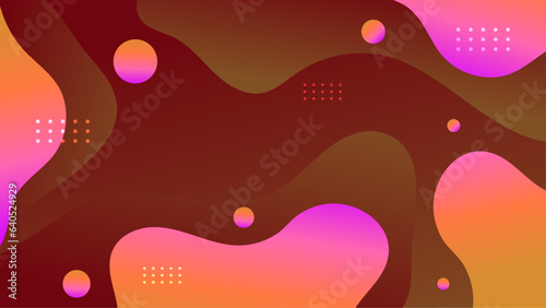 Gradient background with colorful morphing shapes. Morphing colorful blobs. Vector 3d illustration. Abstract 3d background. Liquid colors. Decoration for banner or sign design