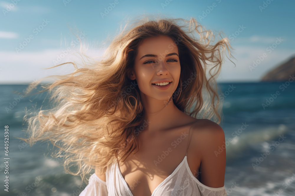 Captivating Young Woman Model Against The Sea . Сoncept Modeling Tips For Young Women, Capture Stunning Outdoor Fashion Shots, Utilize Natural Locations For Photoshoots