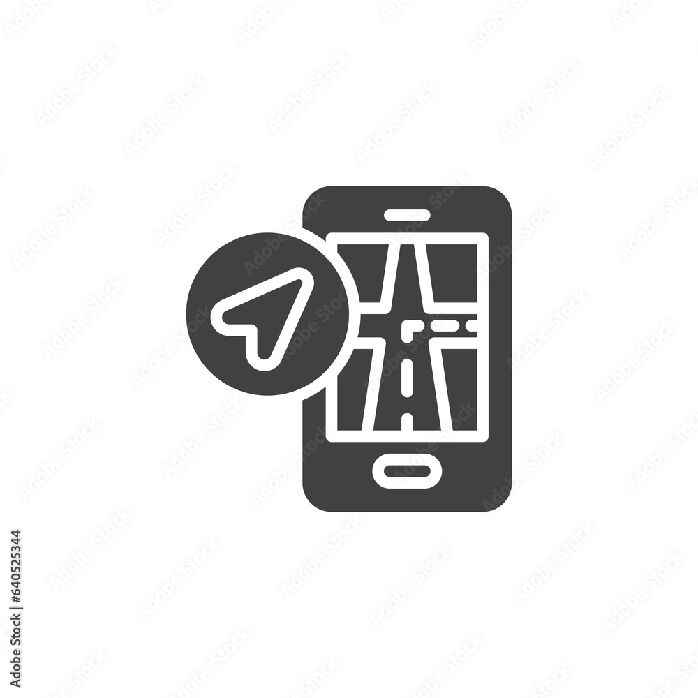 Mobile phone navigation vector icon Mobile phone navigation vector icon