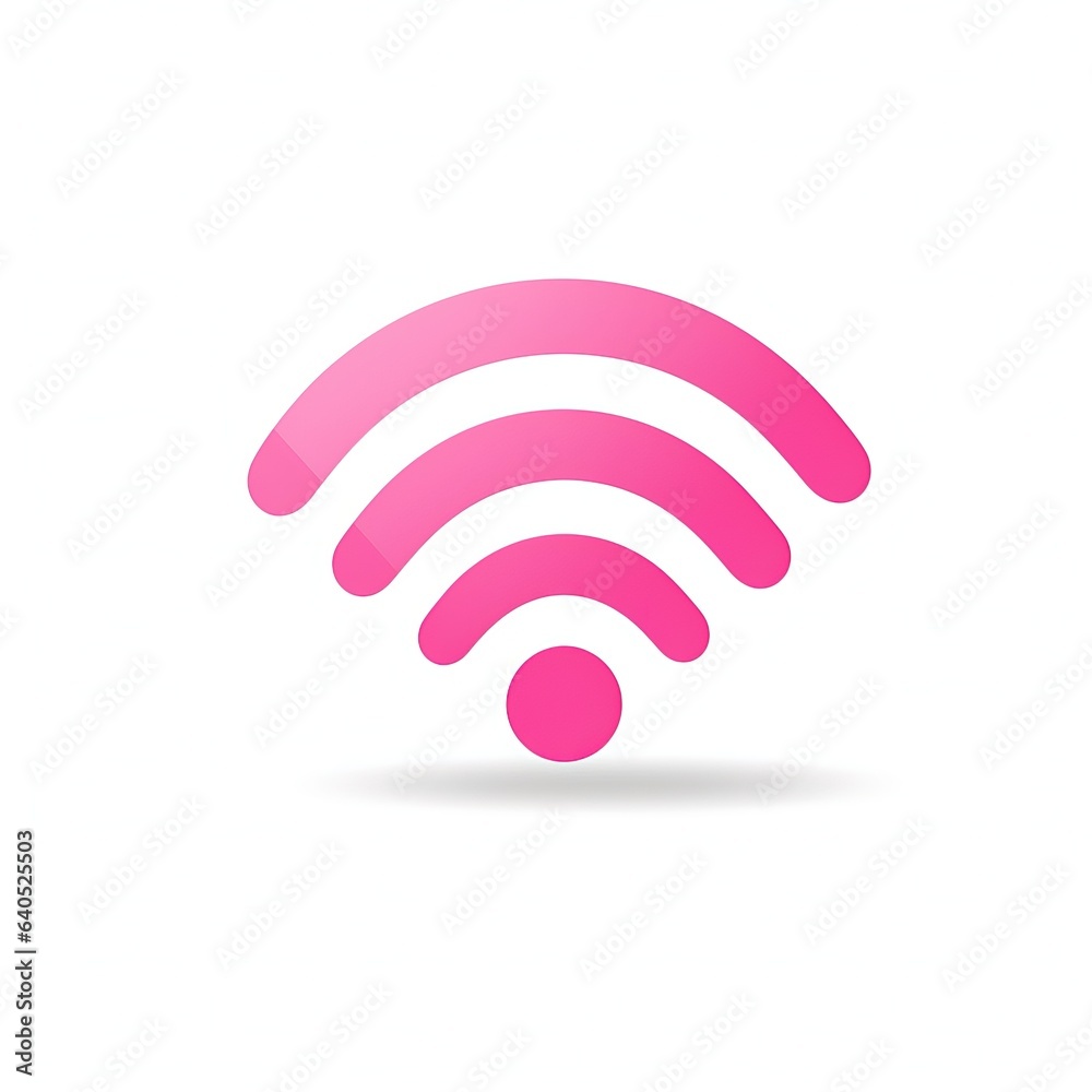 Simple pink Wi-fi icon. Minimalistic wireless internet symbol. Generative AI. Simple pink Wi-fi icon. Minimalistic wireless internet symbol. Generative AI.