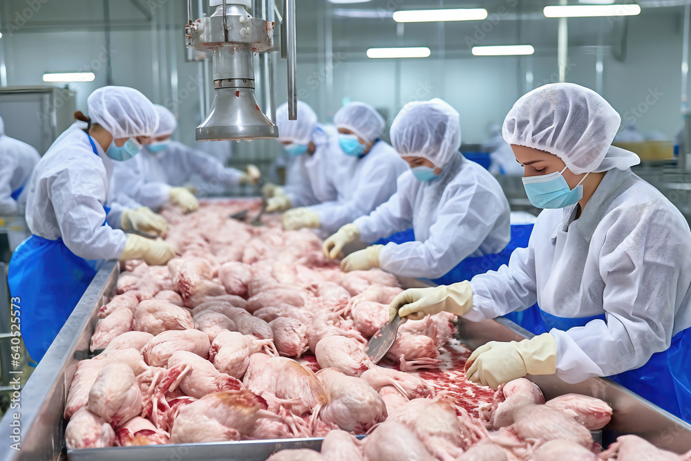 Poultry farm for the production of chicken meat. Industrial production