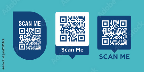 QR code scanning symbol for smartphone. Inscription scan me with smartphone icon. Qr code for payment. Vector illustration