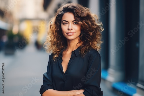 Confident Young Woman Model Natural Background. Сoncept Confident Young Woman, Model Natural Background, Boosting Self Esteem, Overcoming Challenges