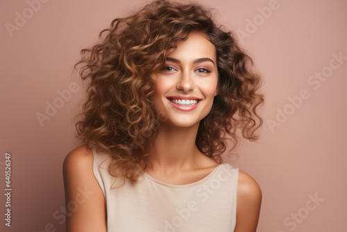 Cheerful Young Woman Model Natural Background .   oncept Embracing Feelgood Fashion  Natural Beauty Inspo  Young Woman Empowerment  Celebrating Ourselves Through Selflove