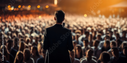 Photographie Speaker Delivers Compelling Speech to Business Audience