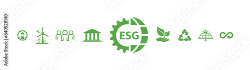 esg icons on white background	