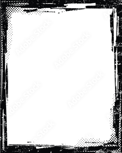 Detailed Grunge Photo frame in Black and white & Texture Background.
