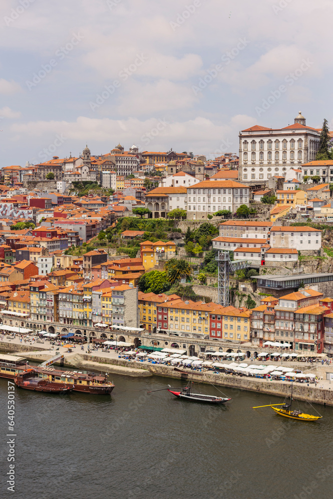 View of roofs and river Douro in Porto