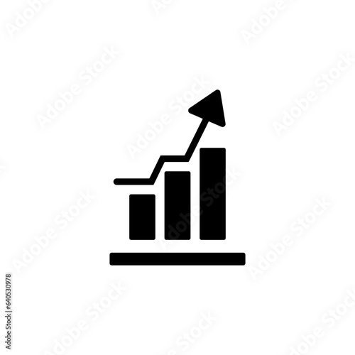 growing graph, bar chart, Flat icon isolated on the white background.