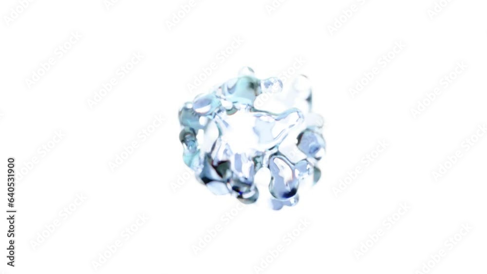 Flying abstract glass, water drops or drops. 3d animation of seamless looping video Flying abstract glass, water drops or drops. 3d animation of seamless looping video