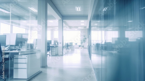 Abstract blurred office interior background