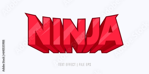 text effect vector - ninja text, handwriting style and text