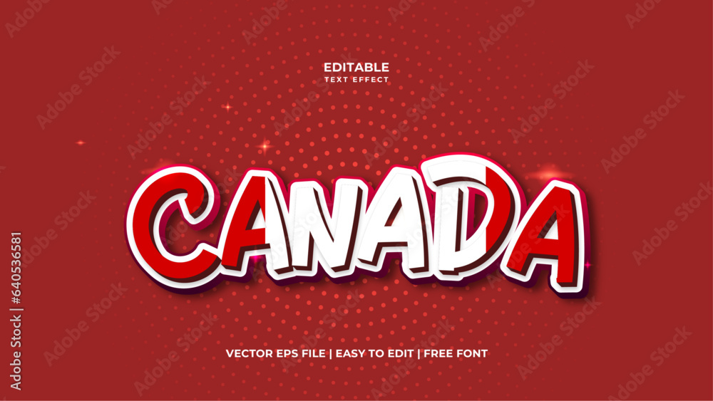 Canada Fully Editable Text Effect Style Canada Fully Editable Text Effect Style